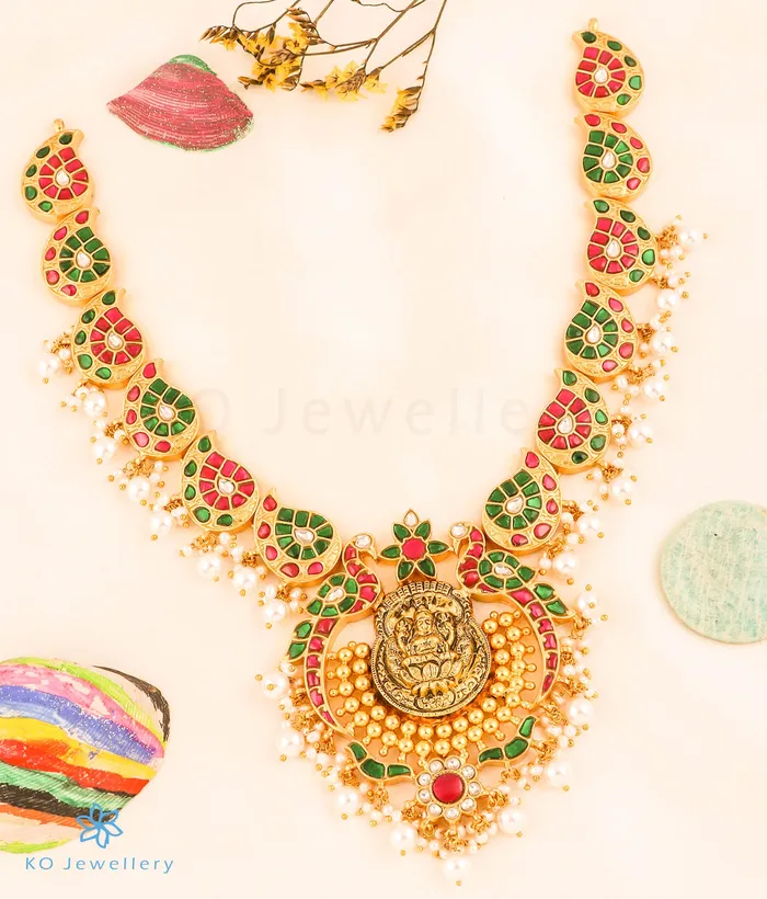 Kundan Necklaces The Taruni Silver Lakshmi Jadau Necklace