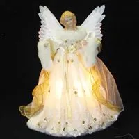 Kurt Adler IvoryGold Fiber Optic Animated Angel Tree Topper Kurt Adler Necklaces Kurt Adler IvoryGold Fiber Optic Animated Angel Tree Topper Kurt Adler Necklaces