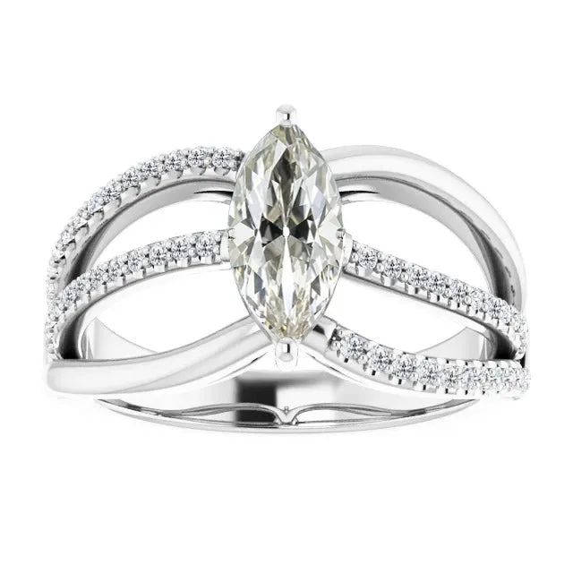 Ladies Marquise Old Cut Solitaire With Accents Mined Diamond Ring 2 Carats HarryChadEntcom Rings Ladies Marquise Old Cut Solitaire With Accents Mined Diamond Ring 2 Carats HarryChadEntcom Rings