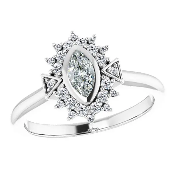 Marquise Old Cut Halo Mined Diamond Bezel Set Womens Jewelry Ring 2 Carats HarryChadEntcom Rings Marquise Old Cut Halo Mined Diamond Bezel Set Womens Jewelry Ring 2 Carats HarryChadEntcom Rings