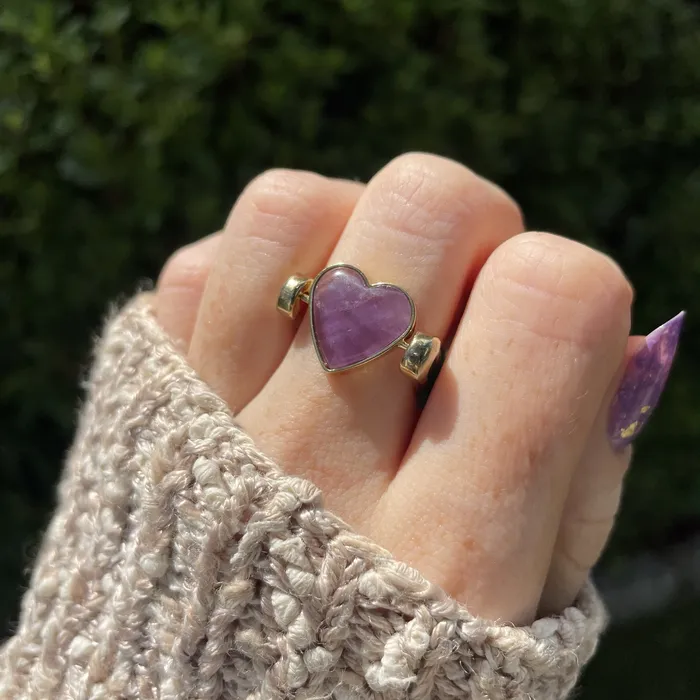 MyCONQUERing Necklaces Amethyst Heartshaped Crystal Element