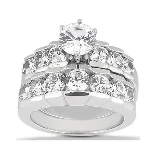 Natural Earth Mined Diamond Engagement Ring 306 Ct Engagement Set Gold GB Rings