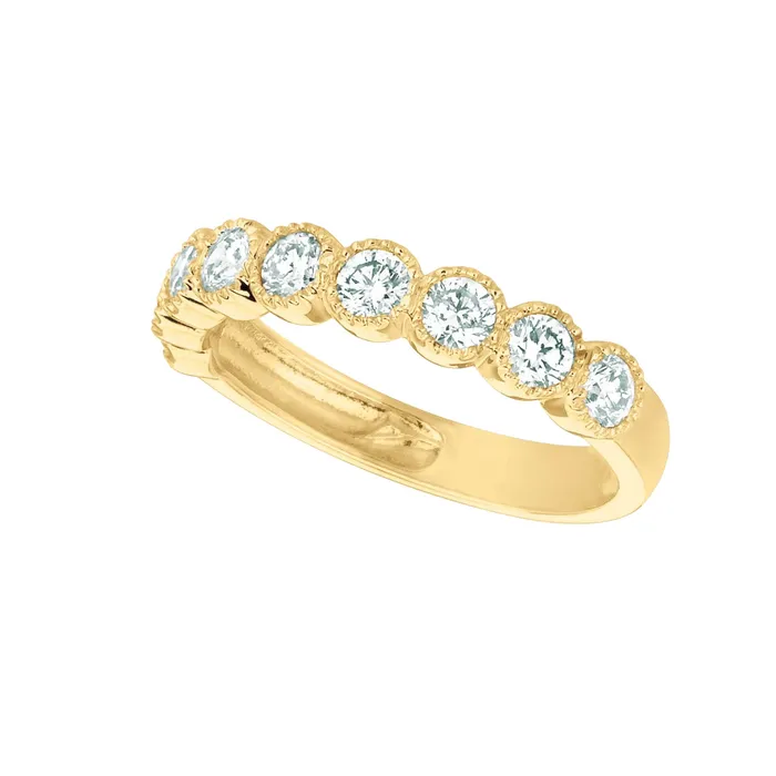 Natural Earth Mined Diamond Half Eternity Band Ring 1 Carat 14K Yellow Gold GB Rings Natural Earth Mined Diamond Half Eternity Band Ring 1 Carat 14K Yellow Gold GB Rings