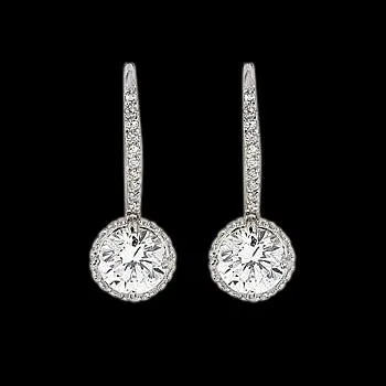 Natural Earth Mined Diamonds Women Dangling Earring Pair 225 Carat White Gold GB Earrings Natural Earth Mined Diamonds Women Dangling Earring Pair 225 Carat White Gold GB Earrings