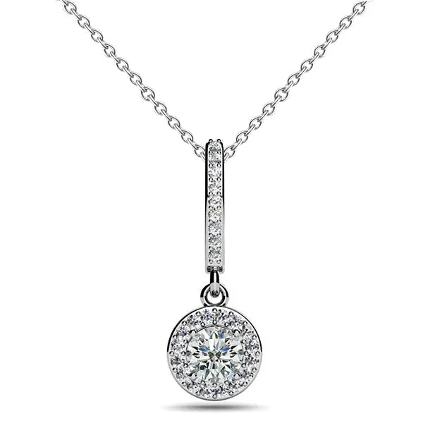 Necklaces GB White Gold 14K 5Ct Round Brilliant Cut Natural Earth Mined Diamonds Pendant Necklace Necklaces GB White Gold 14K 5Ct Round Brilliant Cut Natural Earth Mined Diamonds Pendant Necklace