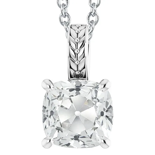 Necklaces HarryChadEntcom Cushion Old Cut Solitaire Natural Earth Mined Diamond Pendant 5 Carats Slide Chain Necklaces HarryChadEntcom Cushion Old Cut Solitaire Natural Earth Mined Diamond Pendant 5 Carats Slide Chain