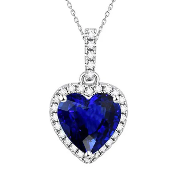 Necklaces HarryChadEntcom Heart Blue Sapphire Natural Earth Mined Diamond Womens Pendant Necklace 550 Carats Necklaces HarryChadEntcom Heart Blue Sapphire Natural Earth Mined Diamond Womens Pendant Necklace 550 Carats