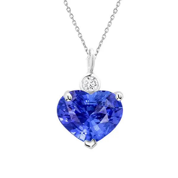 Necklaces HarryChadEntcom Heart Light Blue Sapphire Natural Earth Mined Diamond Pendant 14K Gold 350 Carats Necklaces HarryChadEntcom Heart Light Blue Sapphire Natural Earth Mined Diamond Pendant 14K Gold 350 Carats
