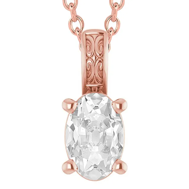 Necklaces HarryChadEntcom Rose Gold Solitaire Oval Old Mine Cut Slide Real Natural Earth Mined Diamond Pendant 5 Carats Necklaces HarryChadEntcom Rose Gold Solitaire Oval Old Mine Cut Slide Real Natural Earth Mined Diamond Pendant 5 Carats