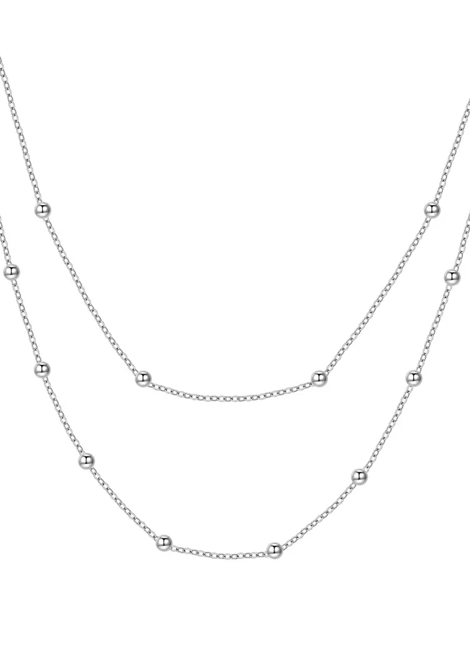 Necklaces Hey Happiness Multilayer Necklace Set in Silver Necklaces Hey Happiness Multilayer Necklace Set in Silver