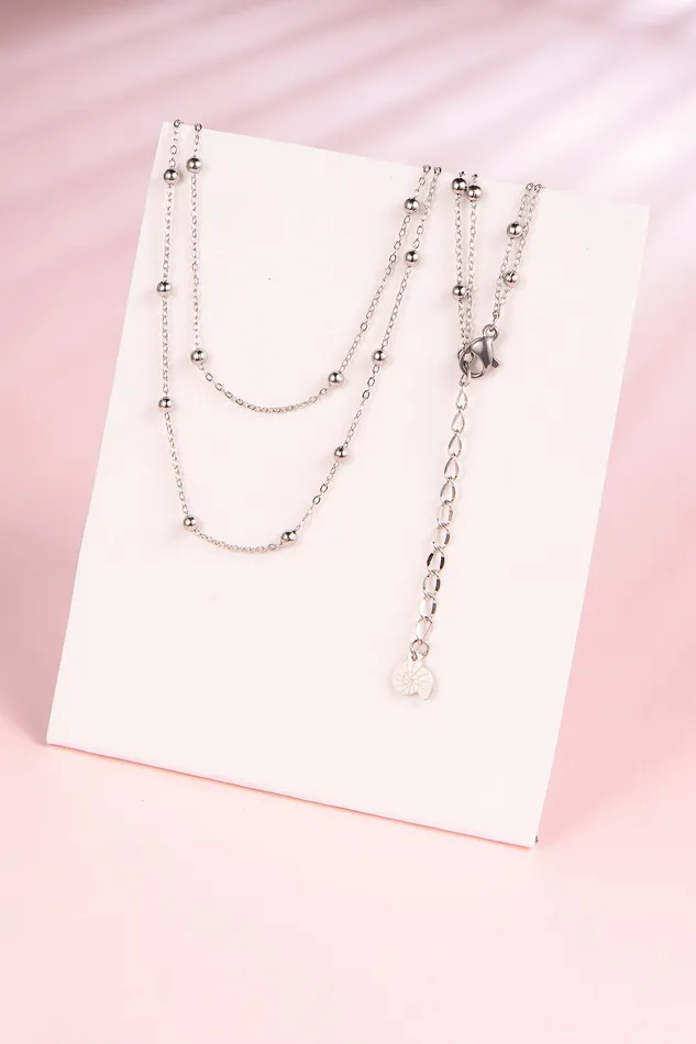 Necklaces Hey Happiness Multilayer Necklace Set in Silver Necklaces Hey Happiness Multilayer Necklace Set in Silver