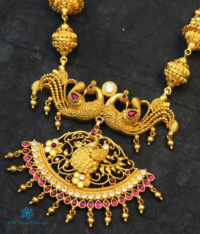 Necklaces Silversmith The Saundarya Silver Peacock Necklace