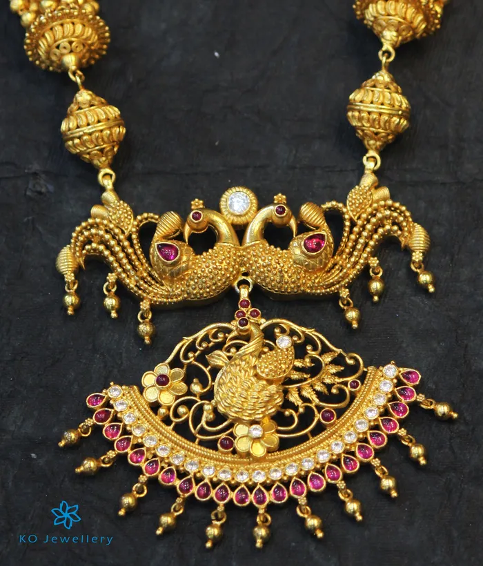 Necklaces Silversmith The Saundarya Silver Peacock Necklace