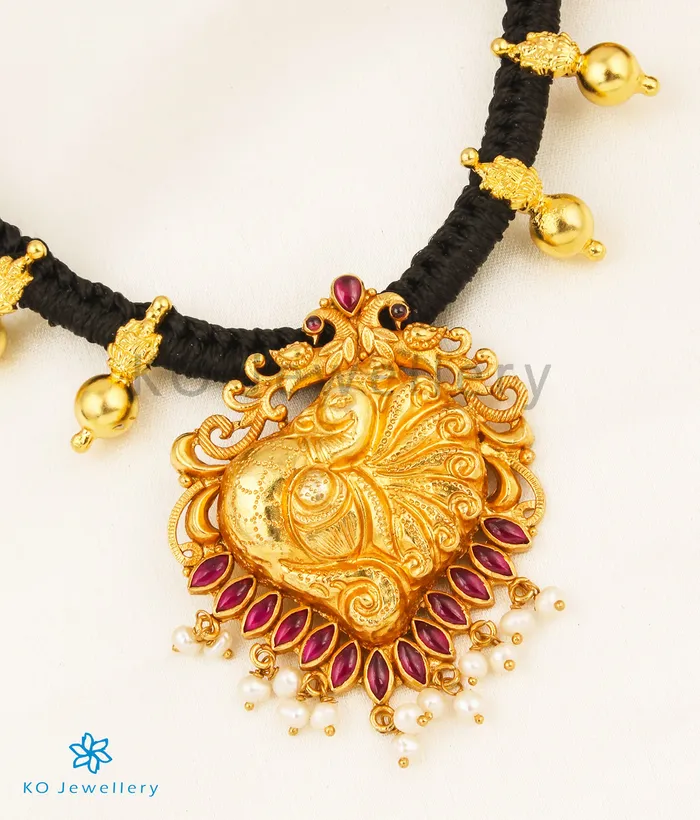 Necklaces Silversmith The Taanaya Silver Peacock Thread Necklace