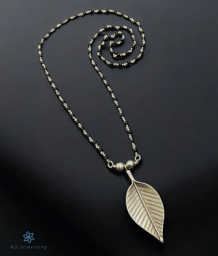 Necklaces The Leaf Silver Necklace Mangalsutra Jaipur