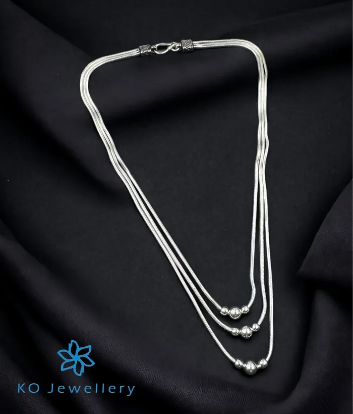 Necklaces The Zeeshan Silver Layered Chain Necklace Jaipur