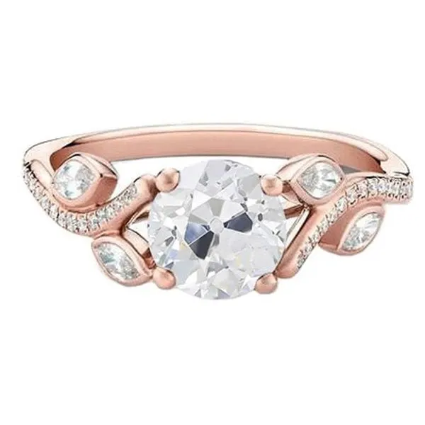 Old Cut Round Marquise Natural Earth Mined Diamond Ring Rose Gold 2 Carats Split Shank HarryChadEntcom Rings Old Cut Round Marquise Natural Earth Mined Diamond Ring Rose Gold 2 Carats Split Shank HarryChadEntcom Rings