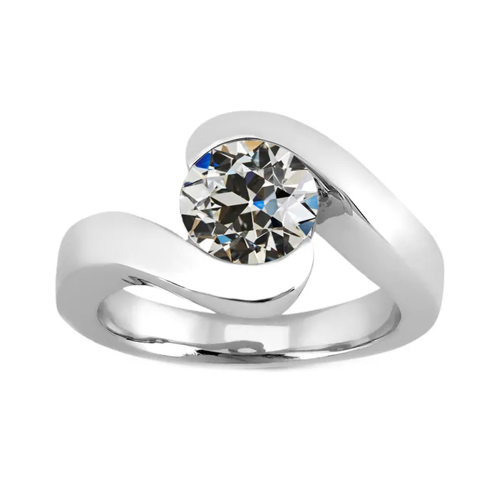 Old Cut Solitaire Mined Diamond Ring Tension Style Jewelry 2 Carats HarryChadEntcom Rings Old Cut Solitaire Mined Diamond Ring Tension Style Jewelry 2 Carats HarryChadEntcom Rings