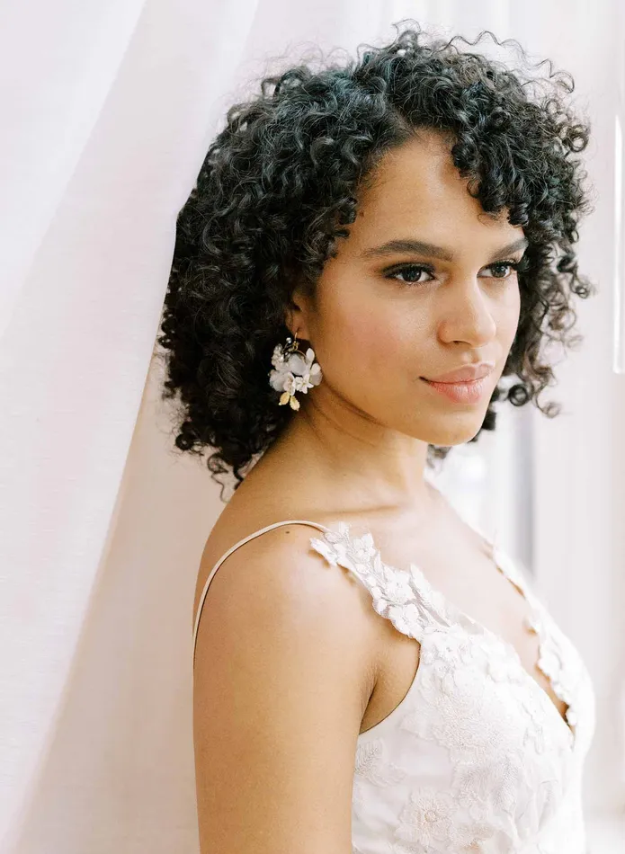 Petite Creamy floral bridal earrings Style 2102 twigs honey Earrings