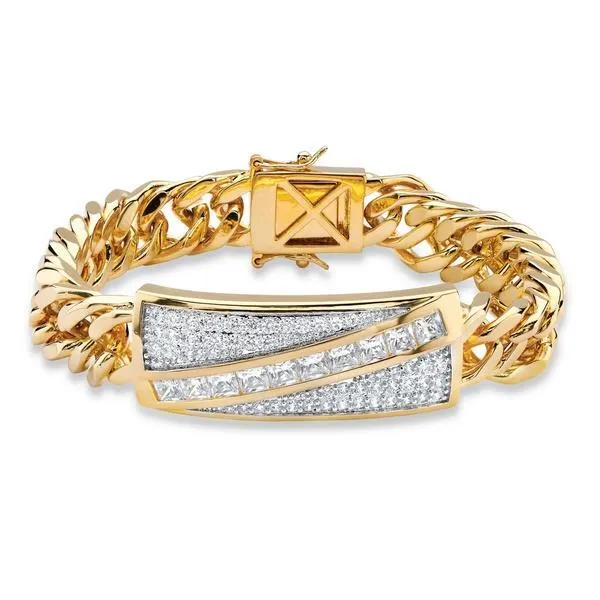 Princess Round 5 Carats Natural Earth Mined Diamonds Mens Link Bracelet Yellow Gold 14K GB Bracelets Princess Round 5 Carats Natural Earth Mined Diamonds Mens Link Bracelet Yellow Gold 14K GB Bracelets