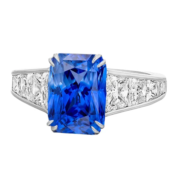 Radiant Sapphire Wedding Ring 5 Carats Channel Set Trapezoid Natural Earth Mined Diamonds HarryChadEntcom Rings Radiant Sapphire Wedding Ring 5 Carats Channel Set Trapezoid Natural Earth Mined Diamonds HarryChadEntcom Rings