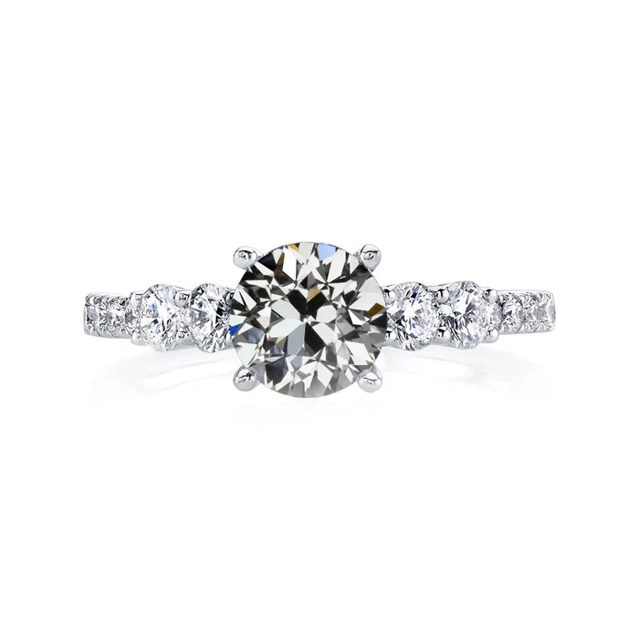 Real Natural Earth Mined Diamond Engagement Ring Round Old Mine Cut White Gold 5 Carats HarryChadEntcom Rings