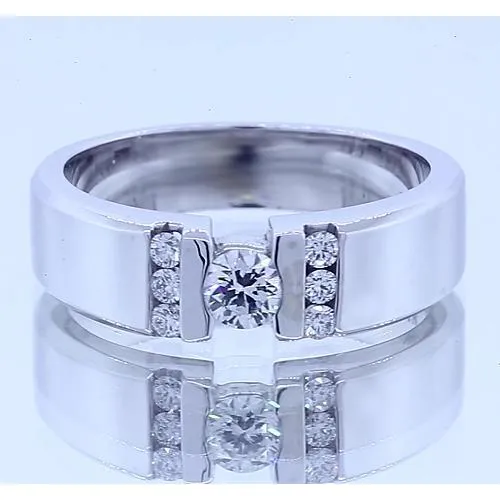 Rings 1 Carat Simple Ring Round Natural Earth Mined Diamond White Gold 14K Vs1 F GB Rings 1 Carat Simple Ring Round Natural Earth Mined Diamond White Gold 14K Vs1 F GB
