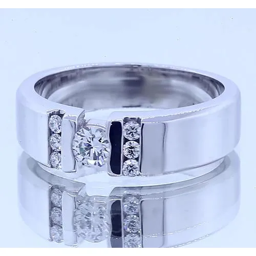 Rings 1 Carat Simple Ring Round Natural Earth Mined Diamond White Gold 14K Vs1 F GB Rings 1 Carat Simple Ring Round Natural Earth Mined Diamond White Gold 14K Vs1 F GB