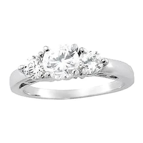 Rings GB 115 Carat Natural Earth Mined Diamond Three Stone Ring White Gold 14K New Rings GB 115 Carat Natural Earth Mined Diamond Three Stone Ring White Gold 14K New