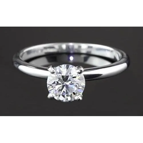 Rings GB 125 Round Natural Earth Mined Diamond Solitaire Engagement Ring White Gold 14K Rings GB 125 Round Natural Earth Mined Diamond Solitaire Engagement Ring White Gold 14K