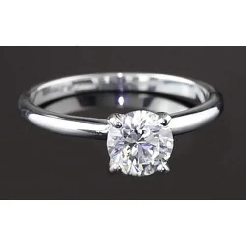 Rings GB 125 Round Natural Earth Mined Diamond Solitaire Engagement Ring White Gold 14K Rings GB 125 Round Natural Earth Mined Diamond Solitaire Engagement Ring White Gold 14K