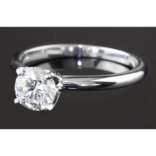Rings GB 125 Round Natural Earth Mined Diamond Solitaire Engagement Ring White Gold 14K Rings GB 125 Round Natural Earth Mined Diamond Solitaire Engagement Ring White Gold 14K