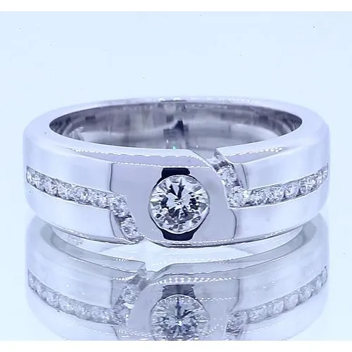 Rings GB 1 Carat Simple Round Natural Earth Mined Diamond Anniversary Band White Gold 14K Vs1 F Rings GB 1 Carat Simple Round Natural Earth Mined Diamond Anniversary Band White Gold 14K Vs1 F