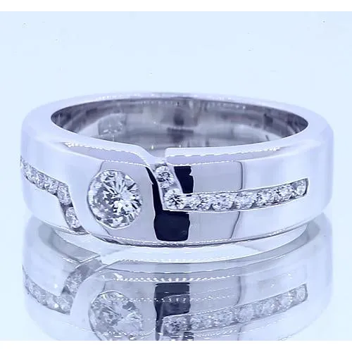 Rings GB 1 Carat Simple Round Natural Earth Mined Diamond Anniversary Band White Gold 14K Vs1 F Rings GB 1 Carat Simple Round Natural Earth Mined Diamond Anniversary Band White Gold 14K Vs1 F