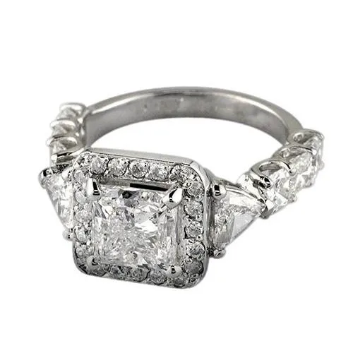 Rings GB 3 Stone Style Princess Real Natural Earth Mined Diamond Anniversary Ring White Gold 366 Carats Rings GB 3 Stone Style Princess Real Natural Earth Mined Diamond Anniversary Ring White Gold 366 Carats