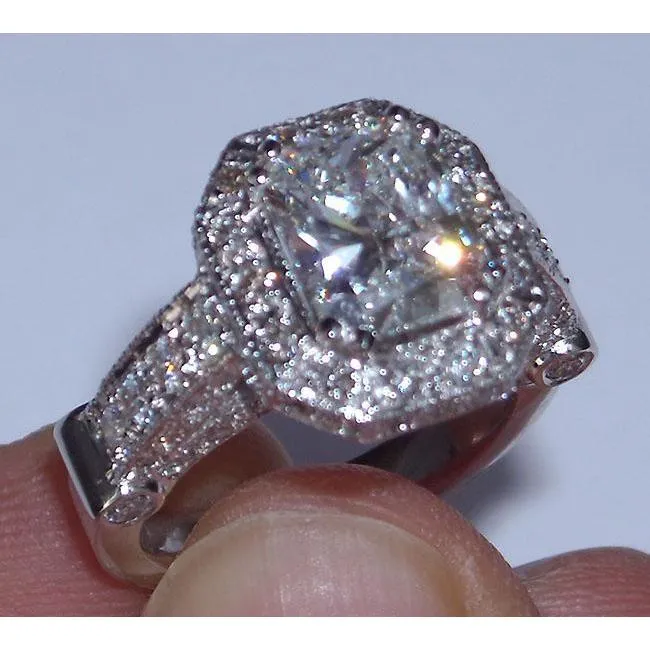 Rings GB 501 Carat Radiant Cut Natural Earth Mined Diamond Engagement Ring Halo Rings GB 501 Carat Radiant Cut Natural Earth Mined Diamond Engagement Ring Halo