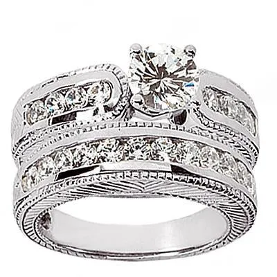 Rings GB Beautiful 2 Carat Real Natural Earth Mined Diamonds Engagement Ring Set White Gold Rings GB Beautiful 2 Carat Real Natural Earth Mined Diamonds Engagement Ring Set White Gold