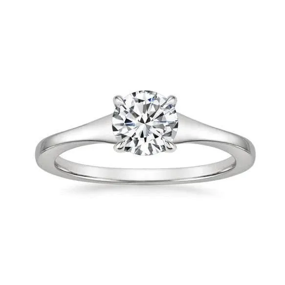 Rings GB Eagle Claw Prongs Solitaire Round Natural Earth Mined Diamond Engagement Ring White Gold Rings GB Eagle Claw Prongs Solitaire Round Natural Earth Mined Diamond Engagement Ring White Gold