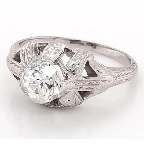 Rings GB Like Edwardian Jewelry Real Natural Earth Mined Diamond Engagement Ring Milgrain Prong Setting Rings GB Like Edwardian Jewelry Real Natural Earth Mined Diamond Engagement Ring Milgrain Prong Setting