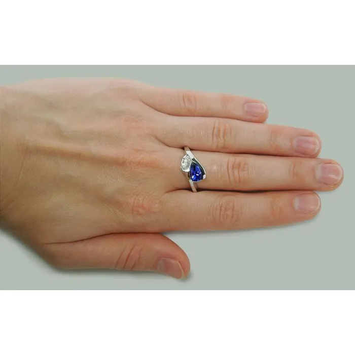 Rings GB Pear Shape Infinity Tanzanite And Natural Earth Mined Diamond Ring 225 Ct Gold 14K Rings GB Pear Shape Infinity Tanzanite And Natural Earth Mined Diamond Ring 225 Ct Gold 14K