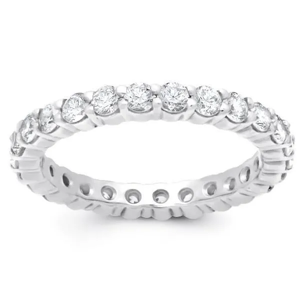 Rings GB Round Natural Earth Mined Diamond Eternity Wedding Lady Band White Gold 130 Ct Rings GB Round Natural Earth Mined Diamond Eternity Wedding Lady Band White Gold 130 Ct
