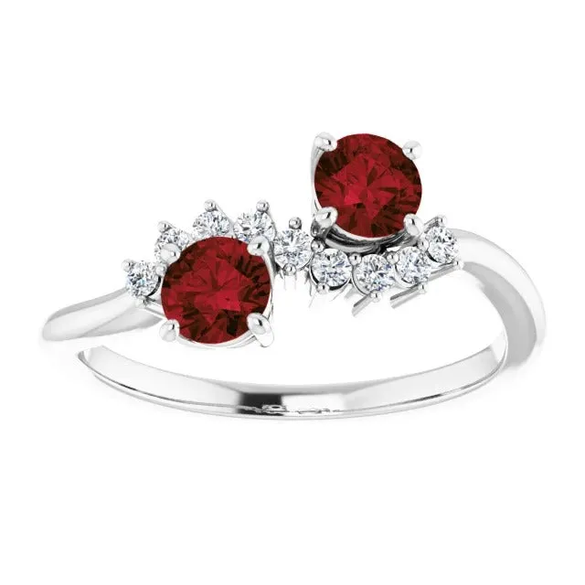 Rings GB Round Natural Earth Mined Diamond Ruby Stone Ring 240 Carats White Gold 14K Jewelry Rings GB Round Natural Earth Mined Diamond Ruby Stone Ring 240 Carats White Gold 14K Jewelry