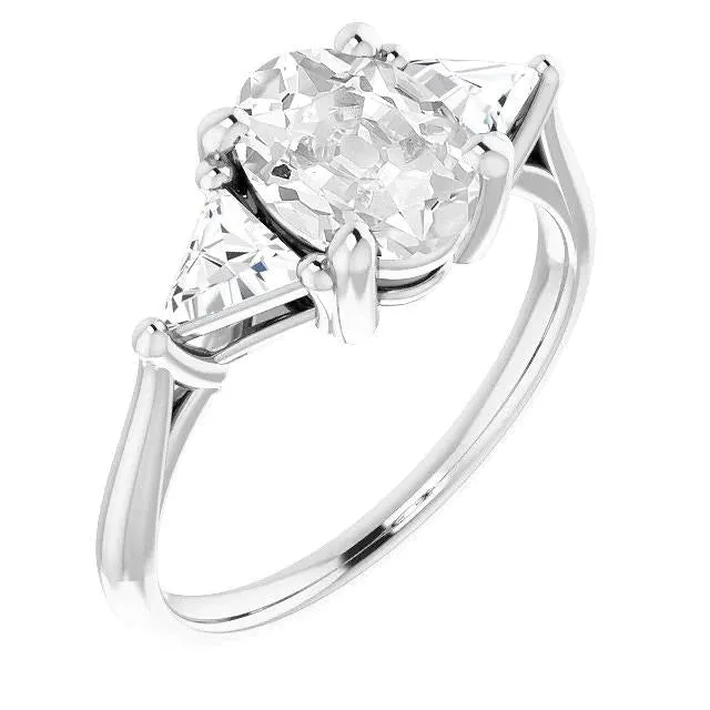 Rings HarryChadEntcom 3 Stone Cathedral Setting Trillion Oval Old Miner Real Natural Earth Mined Diamond Ring Rings HarryChadEntcom 3 Stone Cathedral Setting Trillion Oval Old Miner Real Natural Earth Mined Diamond Ring