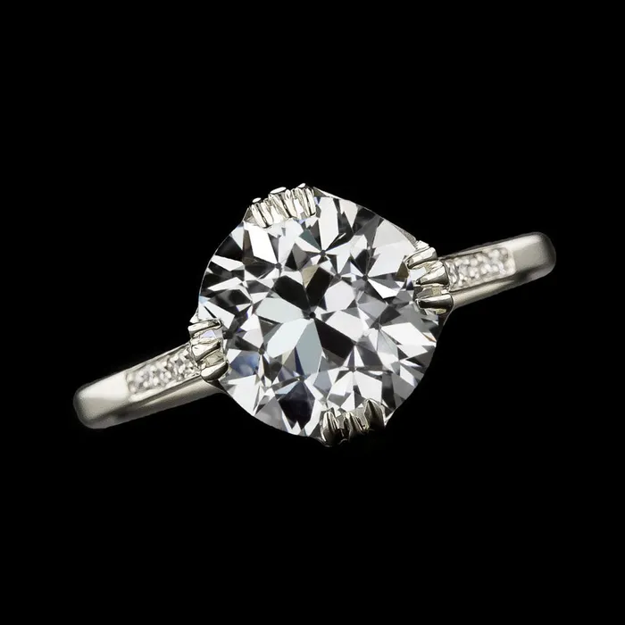 Rings HarryChadEntcom Anniversary Ring Round Old Miner Genuine Natural Earth Mined Diamond Triple Prong Set 4 Carats Rings HarryChadEntcom Anniversary Ring Round Old Miner Genuine Natural Earth Mined Diamond Triple Prong Set 4 Carats