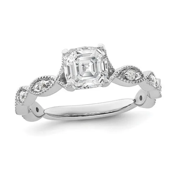 Rings HarryChadEntcom Asscher Round Natural Earth Mined Diamond Engagement Ring 350 Carats White Gold 14K Rings HarryChadEntcom Asscher Round Natural Earth Mined Diamond Engagement Ring 350 Carats White Gold 14K