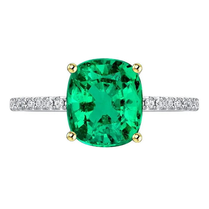 Rings HarryChadEntcom Cushion Gemstone Ring With Accents Green Emerald Stone Rings HarryChadEntcom Cushion Gemstone Ring With Accents Green Emerald Stone