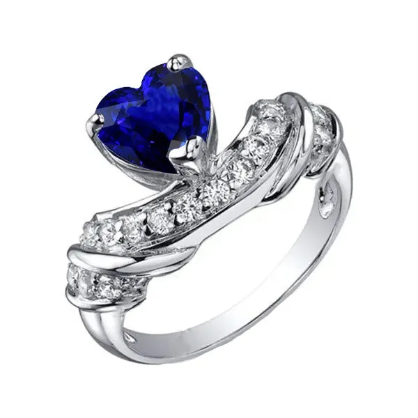 Rings HarryChadEntcom Gemstone Heart Wedding Ring Blue Sapphire Accented Natural Earth Mined Diamonds 3 Carats Rings HarryChadEntcom Gemstone Heart Wedding Ring Blue Sapphire Accented Natural Earth Mined Diamonds 3 Carats