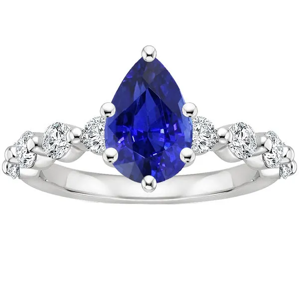 Rings HarryChadEntcom Gemstone Ring Pear Sri Lankan Sapphire Natural Earth Mined Diamond Accents 4 Carats Rings HarryChadEntcom Gemstone Ring Pear Sri Lankan Sapphire Natural Earth Mined Diamond Accents 4 Carats