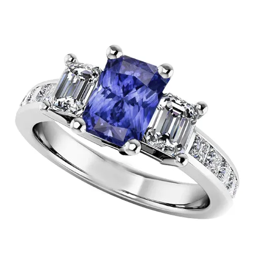 Rings HarryChadEntcom Natural Earth Mined Diamond Anniversary Sapphire Ring 3 Carat Channel Set Princess Accents Rings HarryChadEntcom Natural Earth Mined Diamond Anniversary Sapphire Ring 3 Carat Channel Set Princess Accents