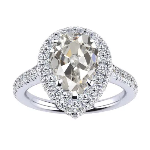 Rings HarryChadEntcom Pear Round Old Cut Halo Lab Grown Diamond Anniversary Ring 10 Carats Rings HarryChadEntcom Pear Round Old Cut Halo Lab Grown Diamond Anniversary Ring 10 Carats
